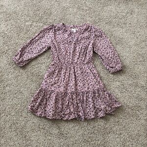 Treasure & Bond Pink Floral Long-Sleeve Ruffle Dress